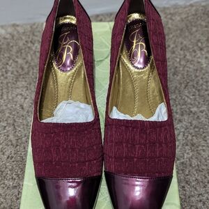 J.Renee Burgundy Textured Heels